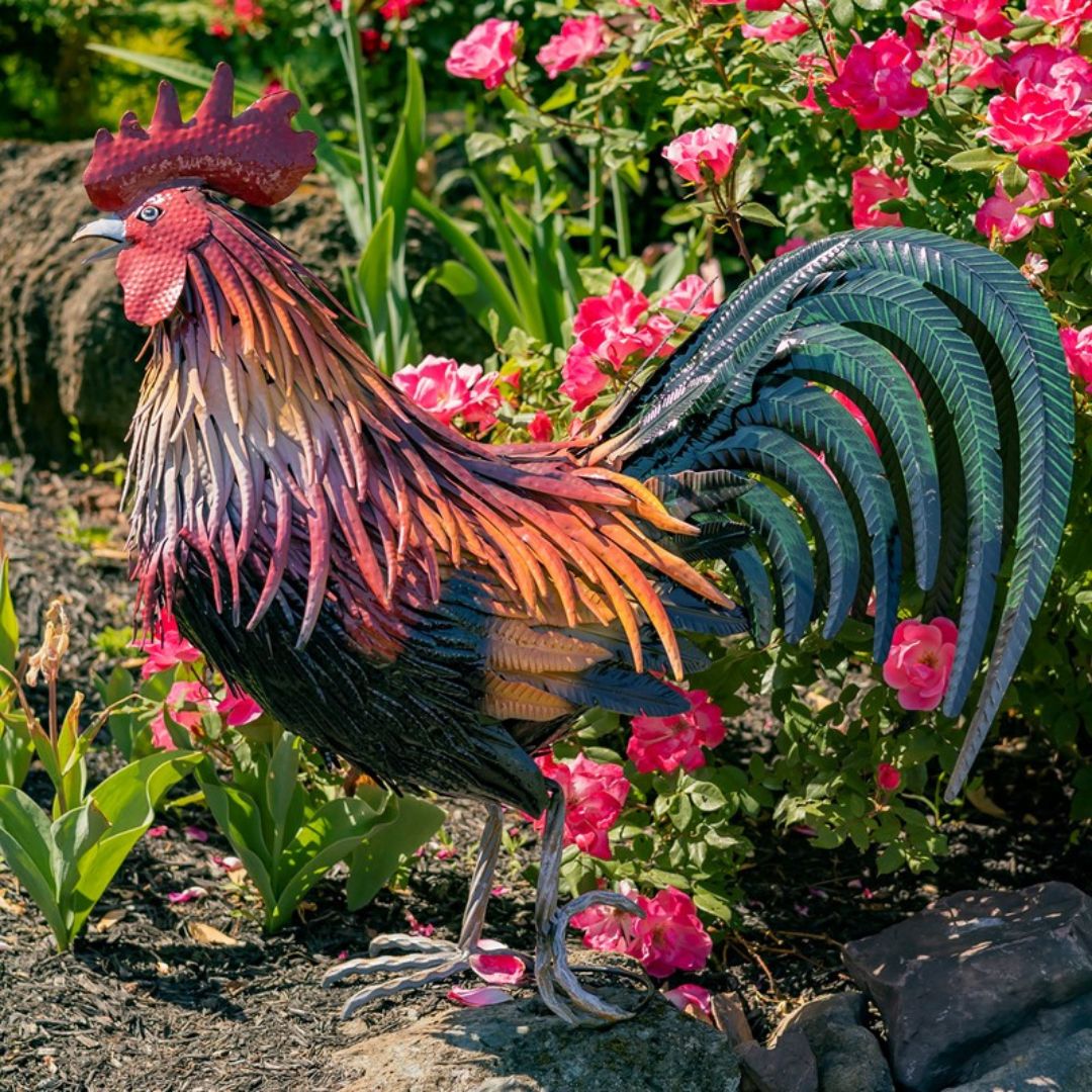 Iron Rooster Statue – Leopold – 28″